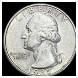 1935 Silver Washington Quarter NEARLY UNCIRCULATED