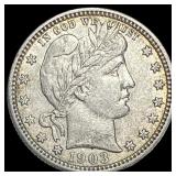 1903 Barber Silver Quarter CHOICE AU