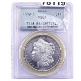 1880-S Morgan Silver Dollar PCGS MS64