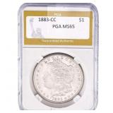1883-CC Morgan Silver Dollar PGA MS65