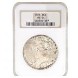 1923 Silver Peace Dollar NGC MS64