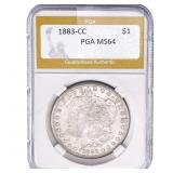 1883-CC Morgan Silver Dollar PGA MS64