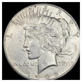 1928-S Silver Peace Dollar NEARLY UNCIRCULATED