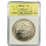 1890-S Morgan Silver Dollar WCG MS66 PL