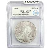 2025 Austria 1oz SIlver 1.5 Euro-Vienna Philharmon