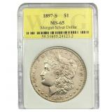 1897-S Morgan Silver Dollar WCG MS65