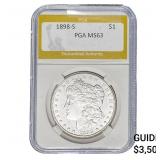 1898-S Morgan Silver Dollar PGA MS63