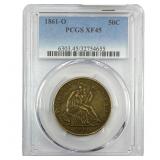 1861-O Seated Liberty Half Dollar PCGS XF45