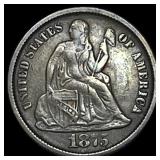 1875-CC Silver Seated Liberty Dime LIGHTLY  CIRCU