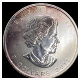 2013 Silver 1 oz Canadian Maple Leaf $5 CLOSELY UN