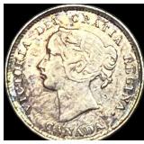 1893 Canada Silver 5 Cents NEARLY UNCIRCULATED