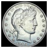 1907-D Barber Half Dollar CLOSELY UNC