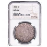 1886 Morgan Silver Dollar NGC MS63