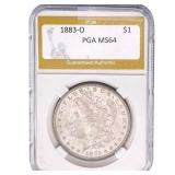 1883-O Morgan Silver Dollar PGA MS64