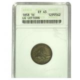 1858 Flying Eagle Cent ANACS WF45