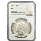 1885-O Morgan Silver Dollar NGC MS62