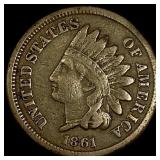 1861 Copper-Nickel Indian Head Cent LIGHTLY CIRCUL