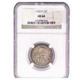 1958-D Washington Silver Quarter NGC MS66