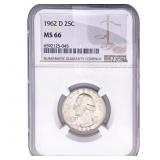 1962-D Washington Silver Quarter NGC MS66
