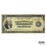 1918 $1 Fed. Reserve Bank Note Green Eagle-Dallas
