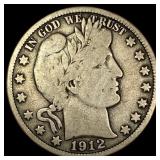 1912-D Silver Barber Half Dollar LIGHTLY CIRCULATE