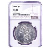 1885 Morgan Silver Dollar NGC MS61