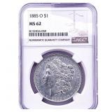 1885-O Morgan Silver Dollar NGC MS62