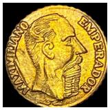 1865 Mexico Maximilian 1 Peso Gold Coin UNCIRCULAT