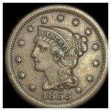 1855 Braided Hair Large Cent NEARLY UNCIRCULATED