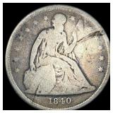 1840 Silver Seated Liberty Dollar NICELY CIRCULATE