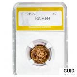 1919-S Buffalo Nickel PGA MS64
