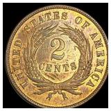 1870 Bronze 2 Cents ABOUT UNCIRCULATED