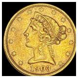 1903-S Liberty Head Half Eagle $5 Gold CLOSELY UNC