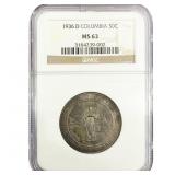 1936-D Columbia Half Dollar NGC MS63