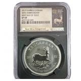 2017 South Africa 1oz Silver 1 Kruegrrand 50th Ann
