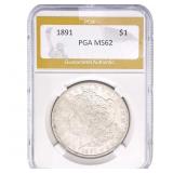 1891 Morgan Silver Dollar PGA MS62