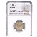 1943-D Jefferson Nickel NGC MS67+