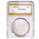 1883-CC Morgan Silver Dollar PGA MS66