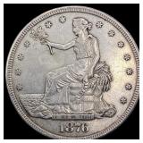1876 Silver Trade Dollar ABOUT UNCIRCULATED