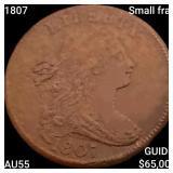 1807 small frac Draped Bust Large Cent HIGH GRADE