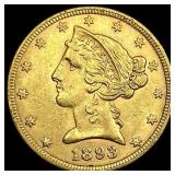 1893 Liberty Head Half Eagle $5 Gold CHOICE AU