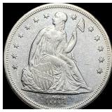 1871 Seated Liberty Silver Dollar CLOSELY  UNCIRC
