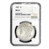 1883 Morgan Silver Dollar NGC MS61