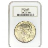 1923 Silver Peace Dollar NGC MS64