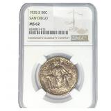 1935-S San Diego Half Dollar NGC MS62