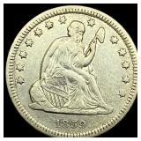 1859-O Silver Seated Liberty Quarter CLOSELY UNCIR