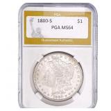 1880-S Morgan Silver Dollar PGA MS64