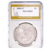 1884-O Morgan Silver Dollar PGA MS65