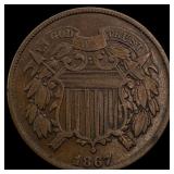 1867 Two-Cent Piece LIGHTLY CIRCULATED