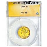 1895 $5 Gold Half Eagle ANACS AU58